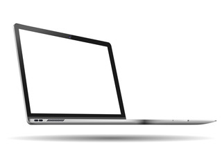 Laptop with blank screen to present your application and web - design. Realistic Laptop. Isolated on a white background. 3D - view.