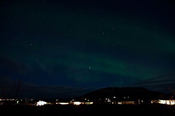 Obraz na płótnie Canvas Iceland Aurora Northern Lights and star near Selfoss