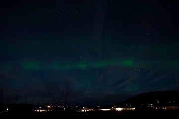 Iceland Aurora Northern Lights and star near Selfoss