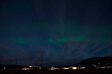 Naklejka na ściany i meble Iceland Aurora Northern Lights and star near Selfoss