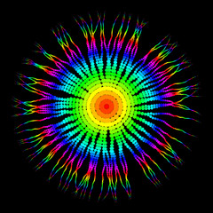 Vector Iridescent  Round Radial Creature with Tentacles  - Generative Art  
