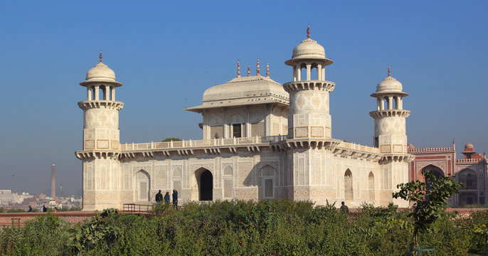 Facade of "Baby Taj" mausoleum in Agra - a draft of the famous Taj Mahal.