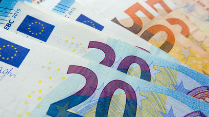 Euro, currency of European Union. Financial background