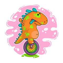 Cool Dino doodle illustration