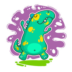 Cool Dino doodle illustration