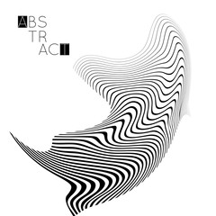 Abstract striped wavy shape