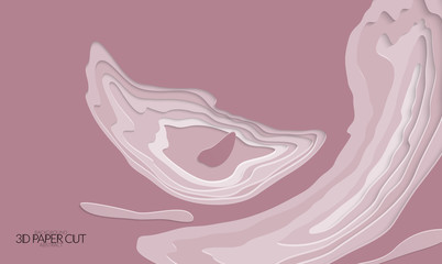 Abstract banner template with 3D paper cut art