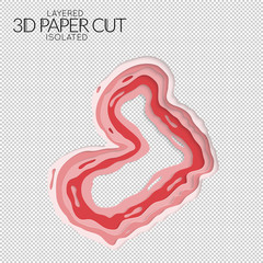 Abstract 3D paper cut art shape