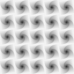 Seamless Gray Vector Spiral Vortex  - Square Op Art  Background 
