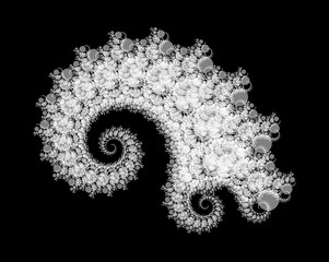 Vector Fractal Beaded Spiral Nautilus Vortex Shape -  Generative Op Art Element
 - obrazy, fototapety, plakaty