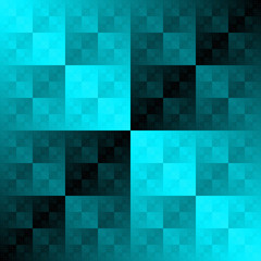 Vector Seamless Cyan Fractal Holographic Foil Material   - Square Op Art Hologram  Background 
