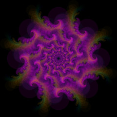 Vector Fractal Transparent Radial Vortex Mandala Shape -  Generative Art Element
