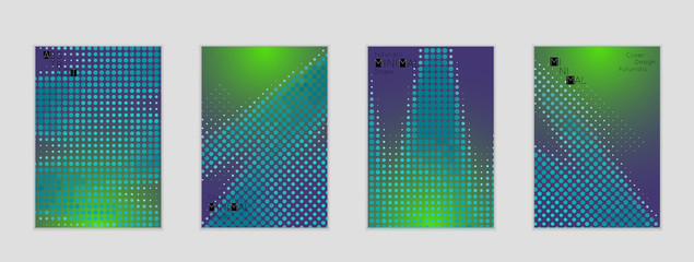 Geometric halftone gradient texture cover banner template