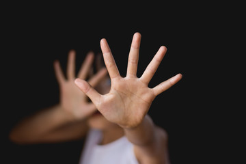 Stop abuse child violence. child bondage in angle Human Rights concept.
