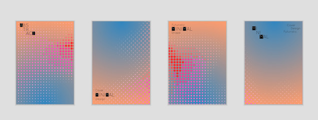 Geometric halftone gradient texture cover banner template