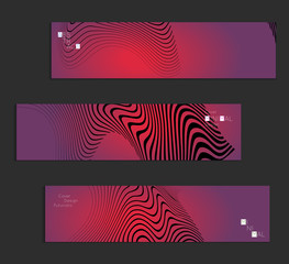 Minimal banner templates with marble striped texture