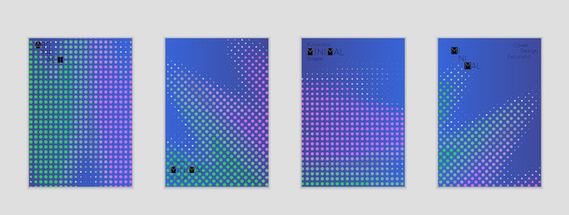 Geometric halftone gradient texture cover banner template