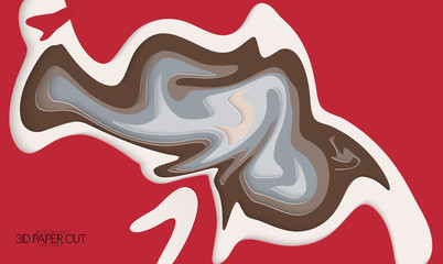 Abstract banner template with 3D paper cut art