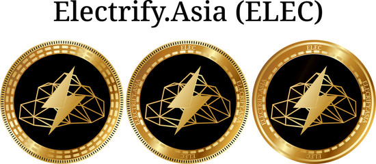 Set of physical golden coin Electrify.Asia (ELEC)