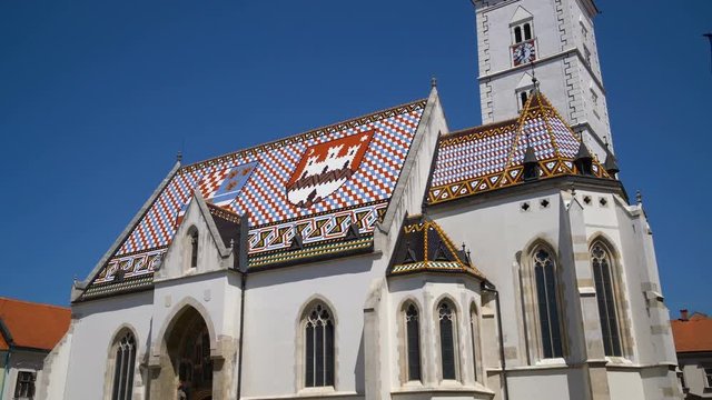 St Mark's Church in Zagreb, Croatia, located at St Mark's square, the political center of Croatia and main attraction to tourist visiting Zagreb.