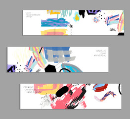 Abstract collage made with scribbles  markercanyon strokesblack geometric shapes