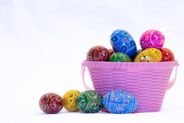 Easter egg basket close-up