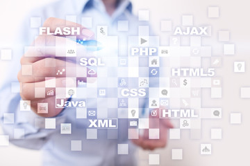 Web development. Programming. Internet and technology concept.