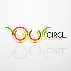 Abstract swirl lines symbol, circle logo icon