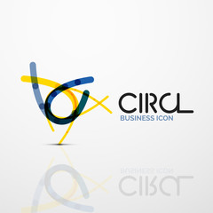Fototapeta na wymiar Abstract swirl lines symbol, circle logo icon