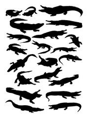 Crocodiles detail silhouette. Vector, illustration. Good use for symbol, logo, web icon, mascot, sign, or any design you want.