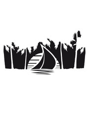 urlaub strand meer palmen insel sailing logo design segeln boot schiff verein meer segelboot team crew