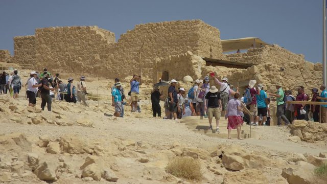 Tourists in Masada