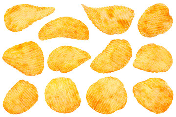 Orange pepper potato chips collection - 195818943
