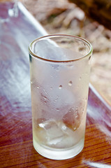 Glass of water because of cold water.