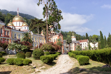 Fototapeta na wymiar New Athos Monastery of Simon the Zealot. Abkhazia