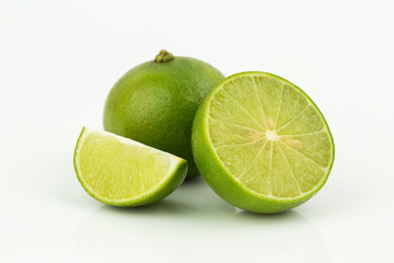 fresh lime isolated on a white background