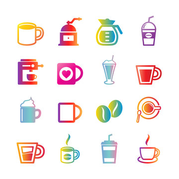 coffee vector gradient icons