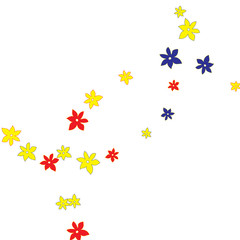 Cute Floral Pattern with Simple Small Flowers for Greeting Card or Poster. Naive Daisy Flowers in Primitive Style. Vector Background for Spring or Summer Design.