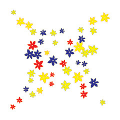 Cute Floral Pattern with Simple Small Flowers for Greeting Card or Poster. Naive Daisy Flowers in Primitive Style. Vector Background for Spring or Summer Design.