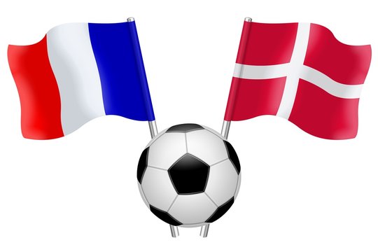 Flags. Football. Group C. France – Denmark