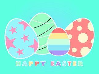 Abstract background Happy Easter with eggs, Vector illustration.