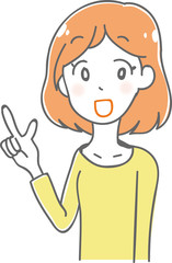 説明をする女性のイラスト素材