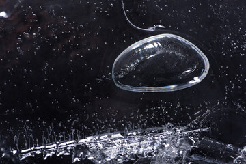 Close up of Air Bubbles in Ice