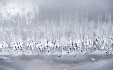 Obraz na płótnie Canvas Close up of Air Bubbles in Ice