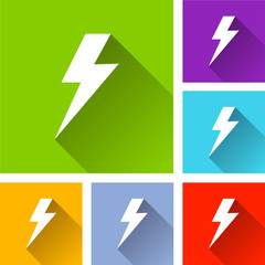 thunder icons with long shadow