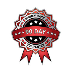 Silver Medal Money Back In 90 Days Guarantee Isolated Template Seal Icon Vector Illustration