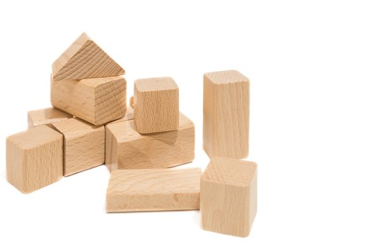 Gestapelte Bauklötze aus Holz Stock Photo | Adobe Stock