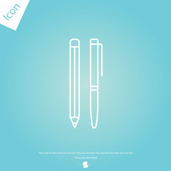 Pen and pencil line icon