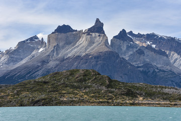 Lake Pehoe and Los Cuernos (The Horns), National Park Torres del Paine, Chile