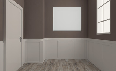 Modern Empty  bathroom. 3D rendering.. Blank paintings
